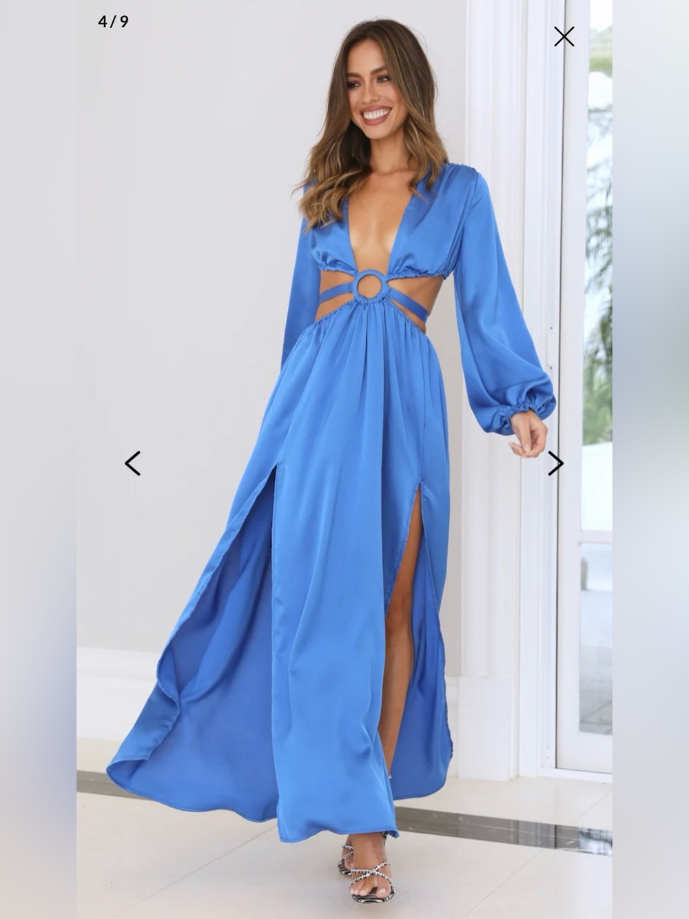 Hello Molly Blue Ring-Halter Maxi Dress